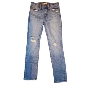 Madewell Slim Boy Indigo Fair Trade Distressed Jeans size 25